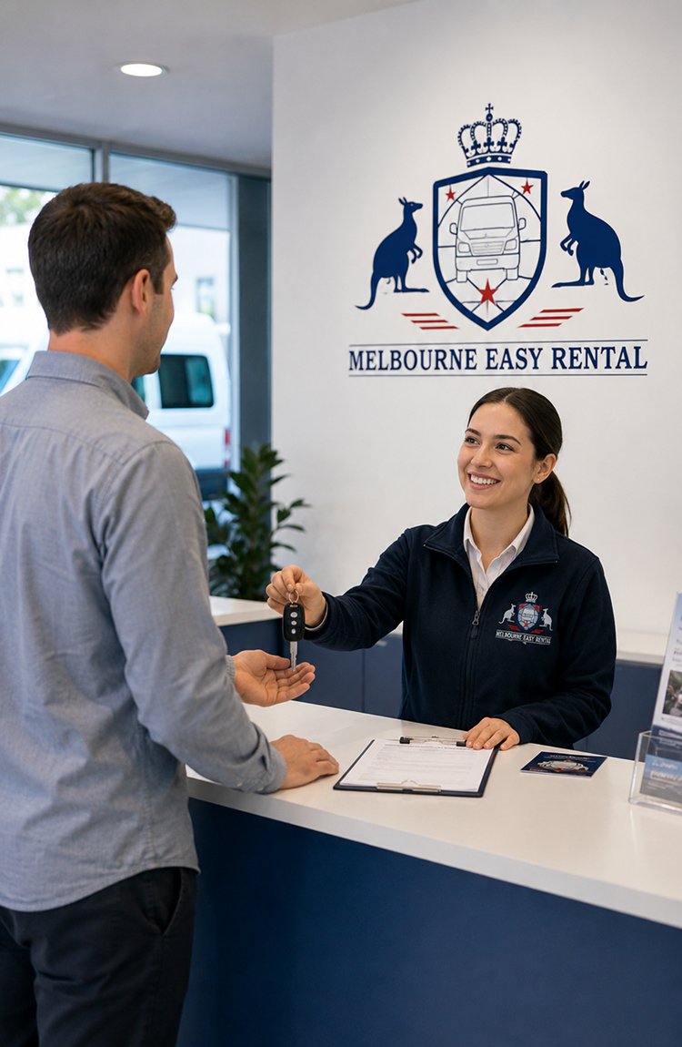Customers collecting a rental car in Melbourne Victoria